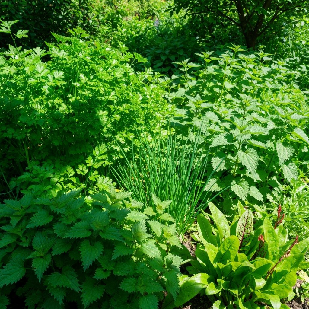 Spring herbs and greens